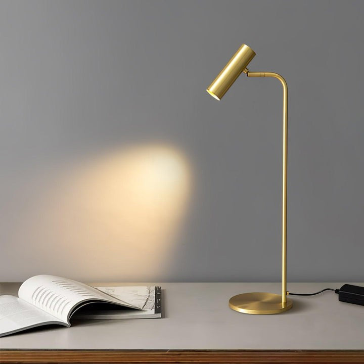 Adjustable Satin Brass LED Table Lamp