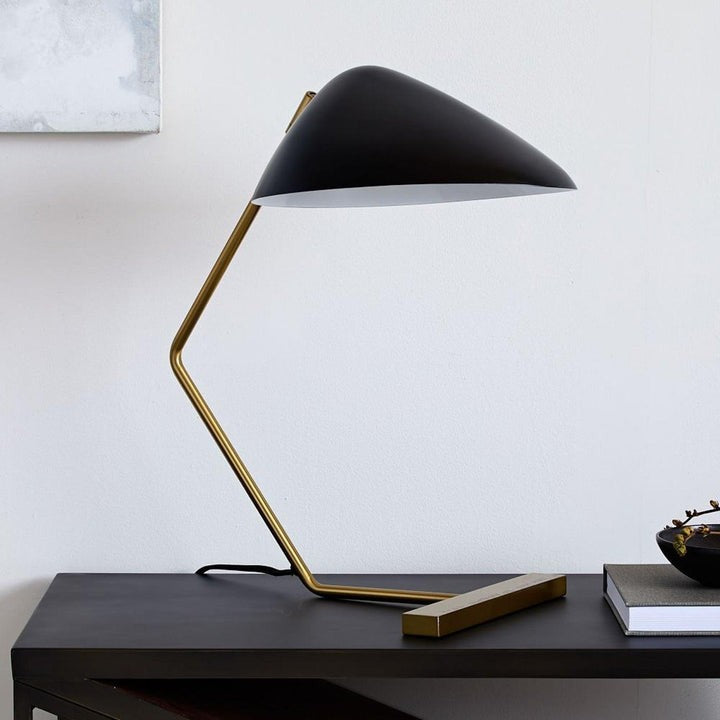 Adjustable Shell-Shade Sculptural Table Lamp