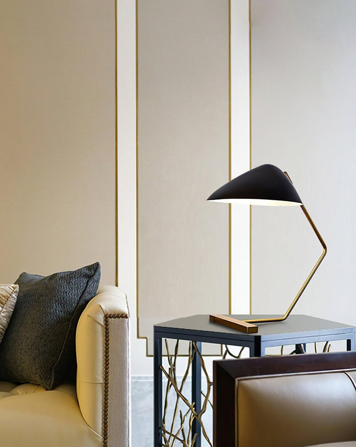 Adjustable Shell-Shade Sculptural Table Lamp