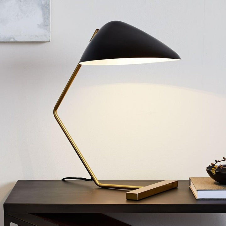 Adjustable Shell-Shade Sculptural Table Lamp