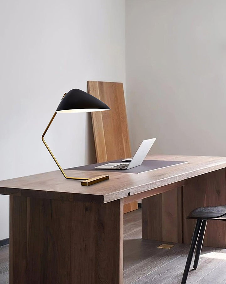 Adjustable Shell-Shade Sculptural Table Lamp