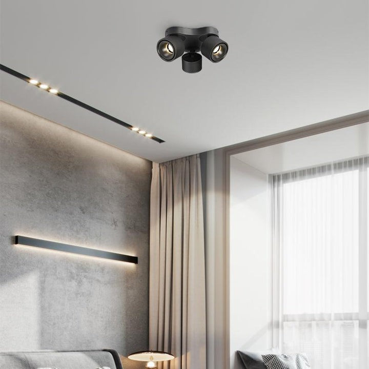 Adjustable Triple-Head Rotating LED Ceiling Spotlight