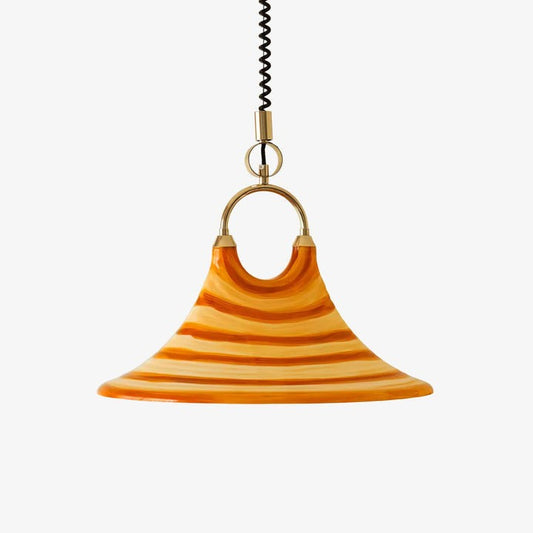 Amber Swirl Hand-Blown Glass Pendant Light