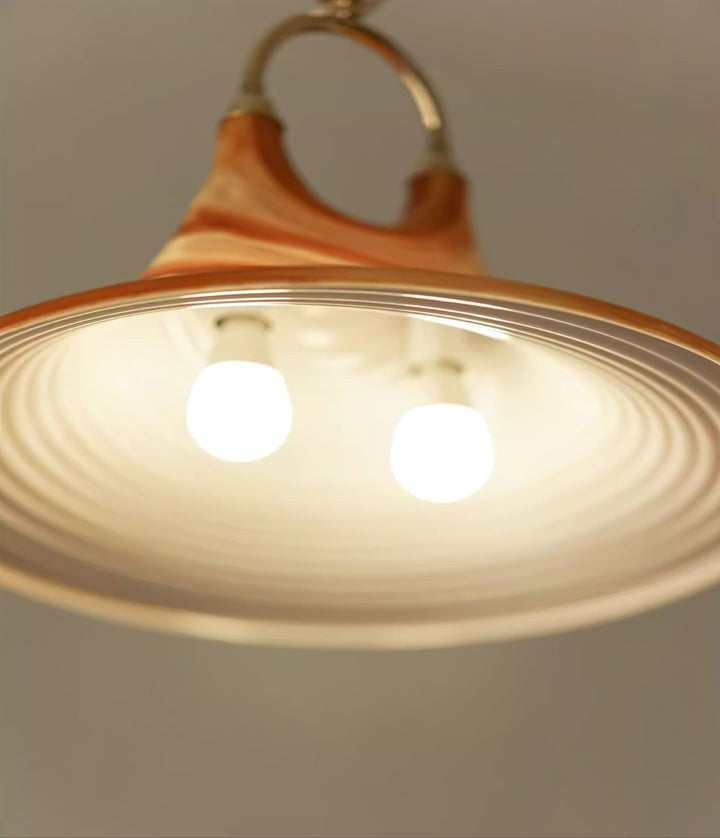 Amber Swirl Hand-Blown Glass Pendant Light