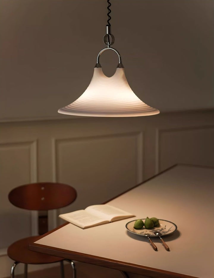 Amber Swirl Hand-Blown Glass Pendant Light