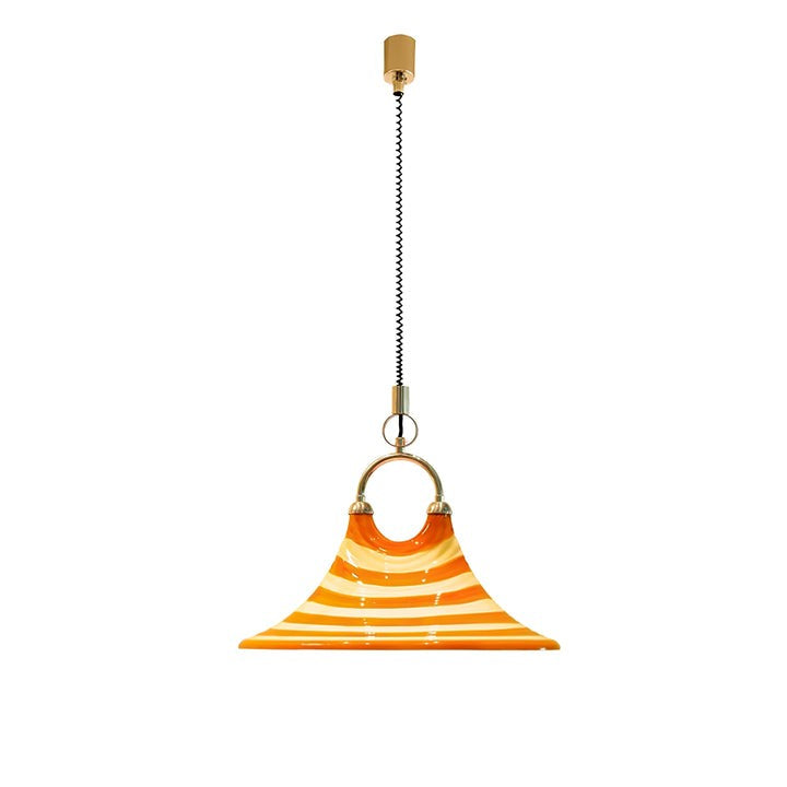 Amber Swirl Hand-Blown Glass Pendant Light