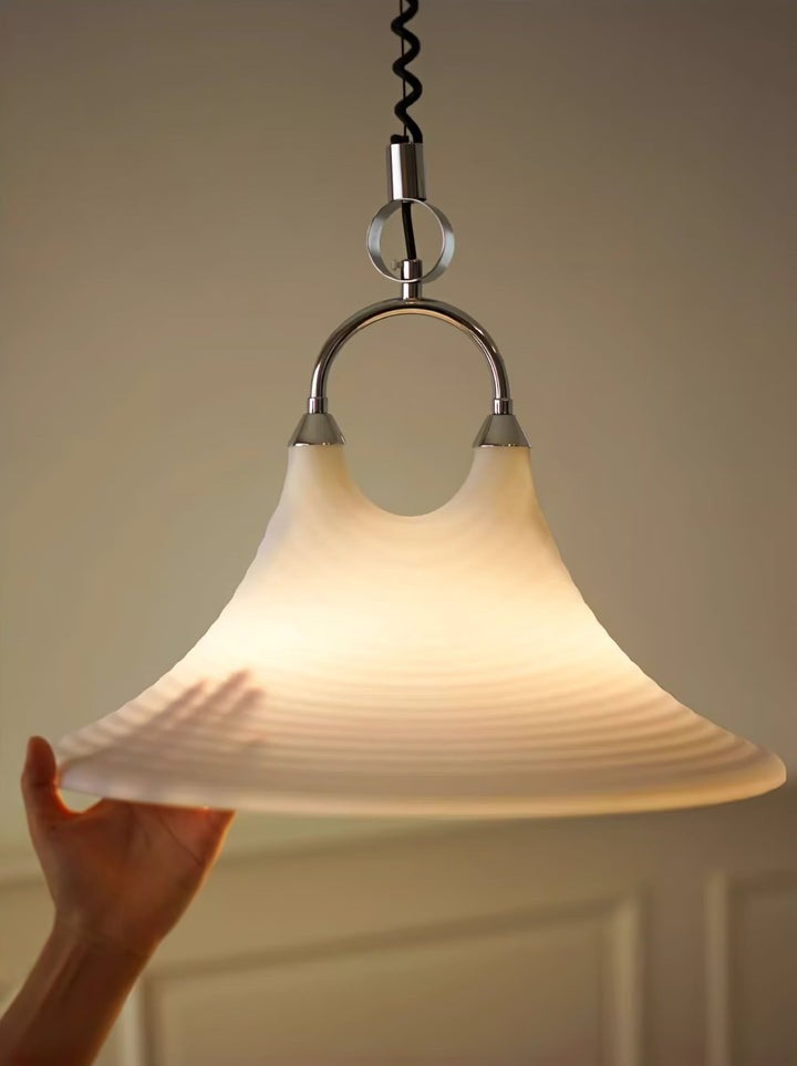 Amber Swirl Hand-Blown Glass Pendant Light