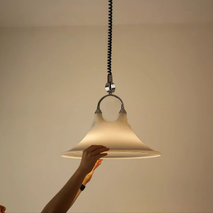 Amber Swirl Hand-Blown Glass Pendant Light