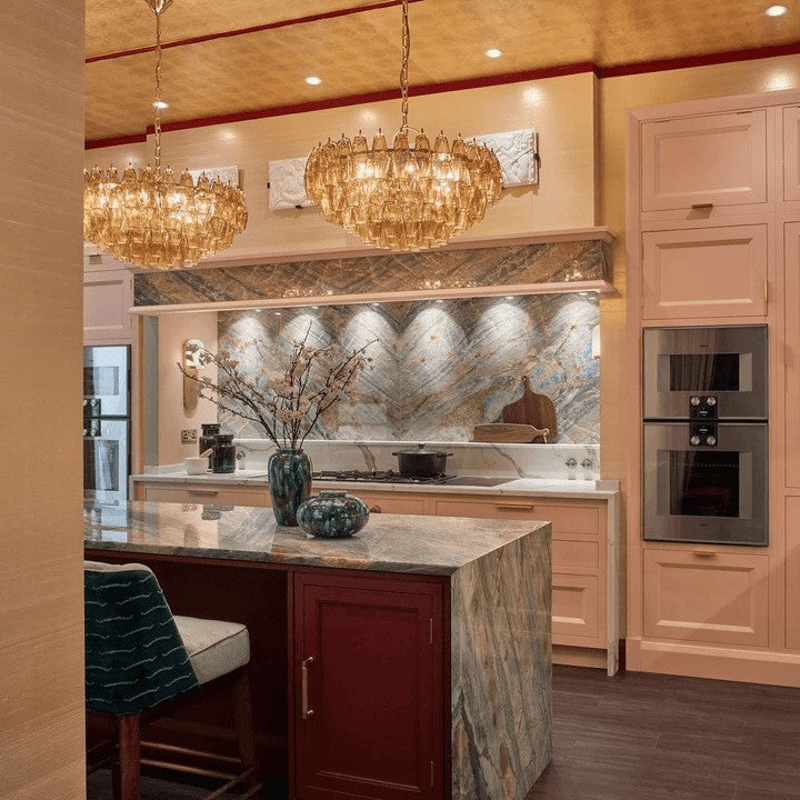 Amber Tiered Glass Chandelier