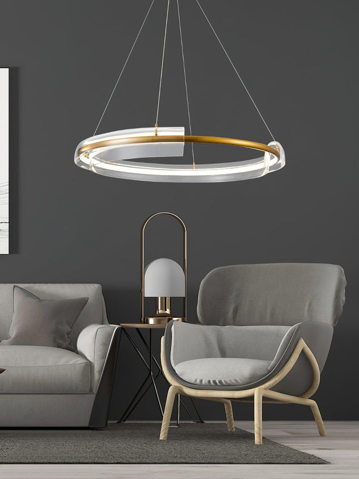 Art Glass LED Chandelier with Gold Finish – Multiple Sizes
