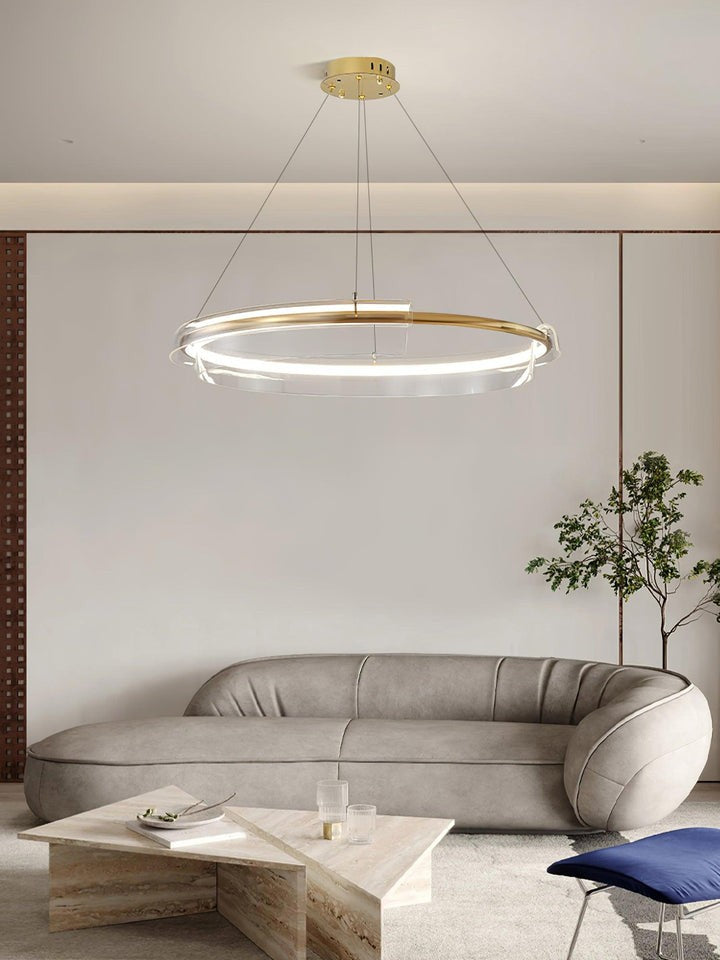 Art Glass LED Chandelier with Gold Finish – Multiple Sizes