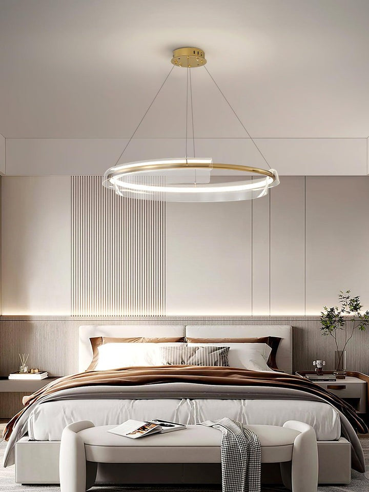 Art Glass LED Chandelier with Gold Finish – Multiple Sizes