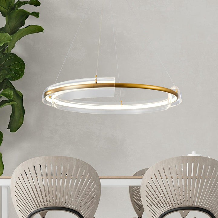 Art Glass LED Chandelier with Gold Finish – Multiple Sizes