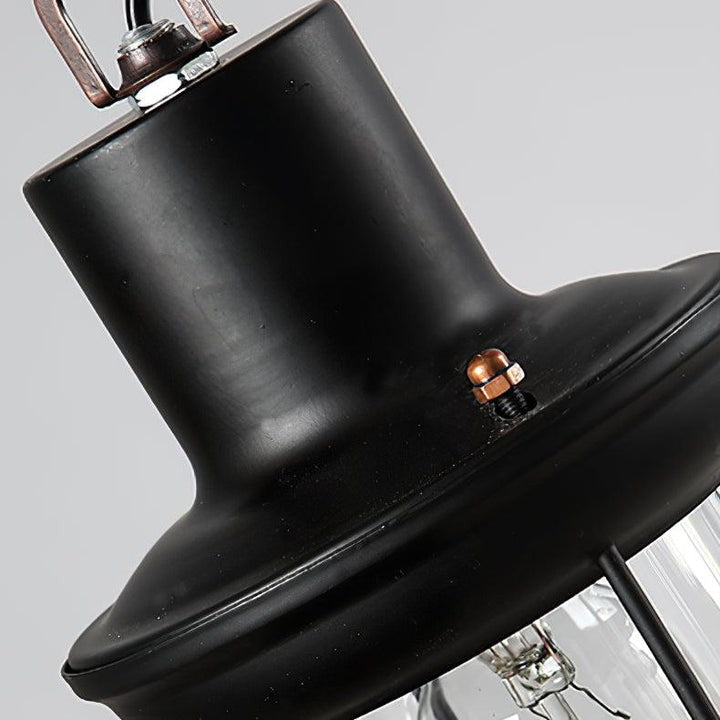 Artisanal 8-Light Wood & Glass Retro Chandelier