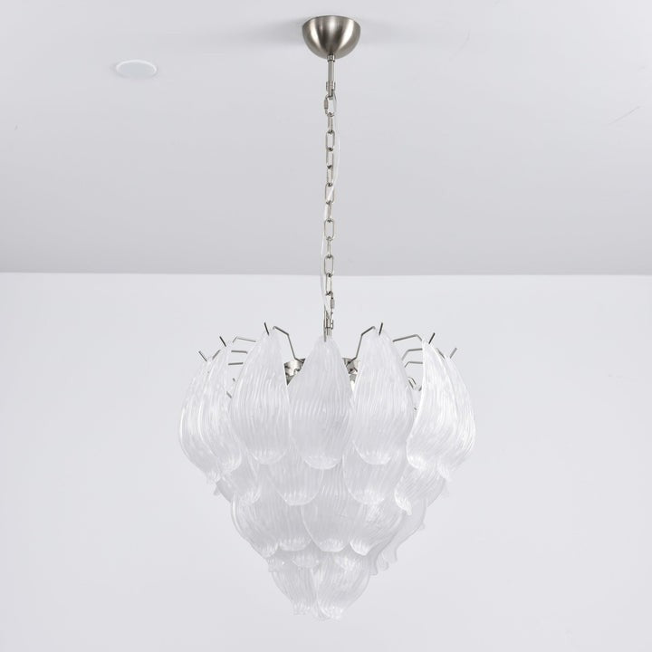 Artisanal Murano-Style Glass Petal Chandelier
