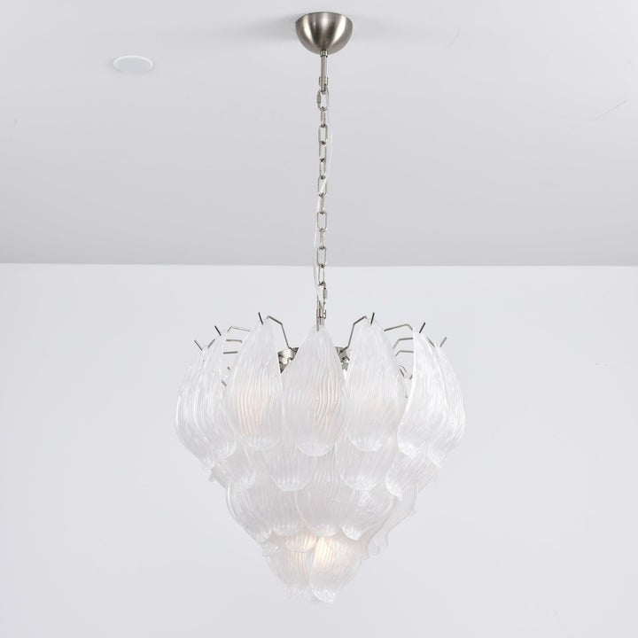 Artisanal Murano-Style Glass Petal Chandelier