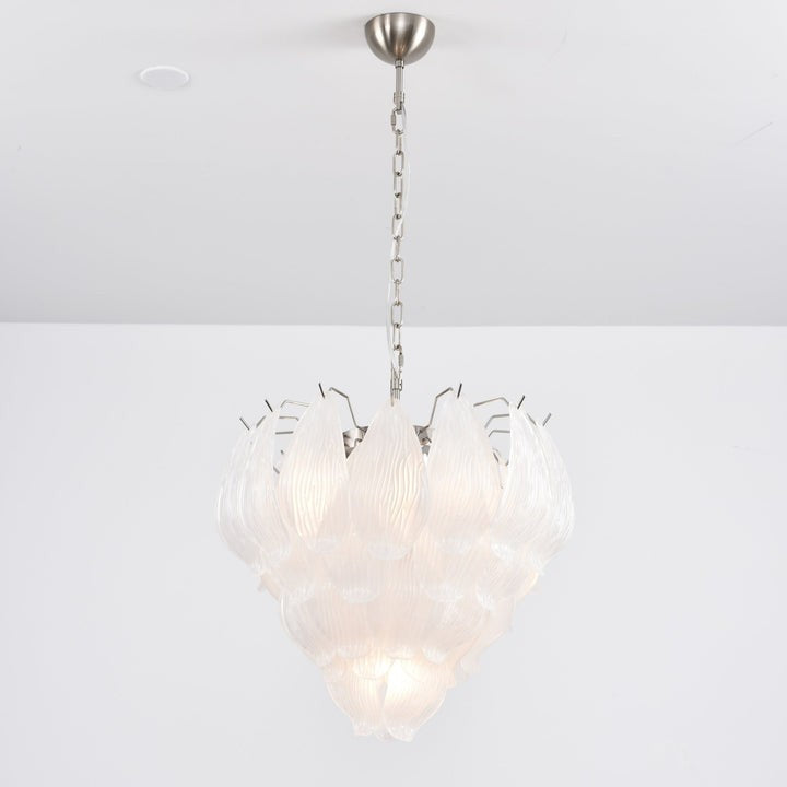 Artisanal Murano-Style Glass Petal Chandelier