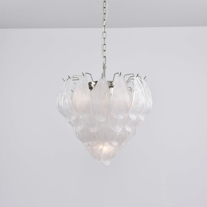 Artisanal Murano-Style Glass Petal Chandelier
