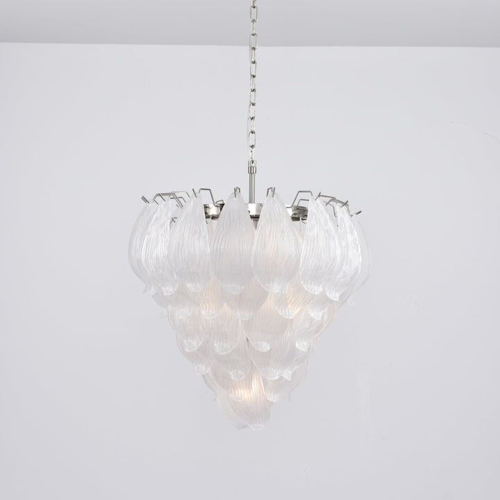 Artisanal Murano-Style Glass Petal Chandelier