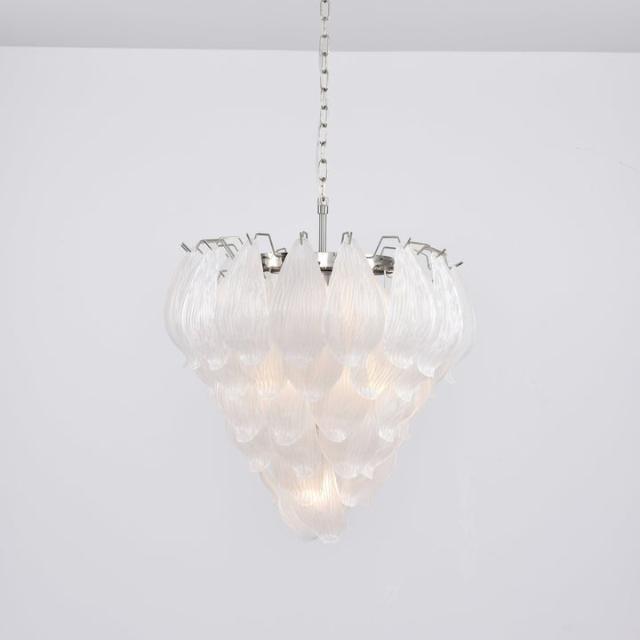 Artisanal Murano-Style Glass Petal Chandelier