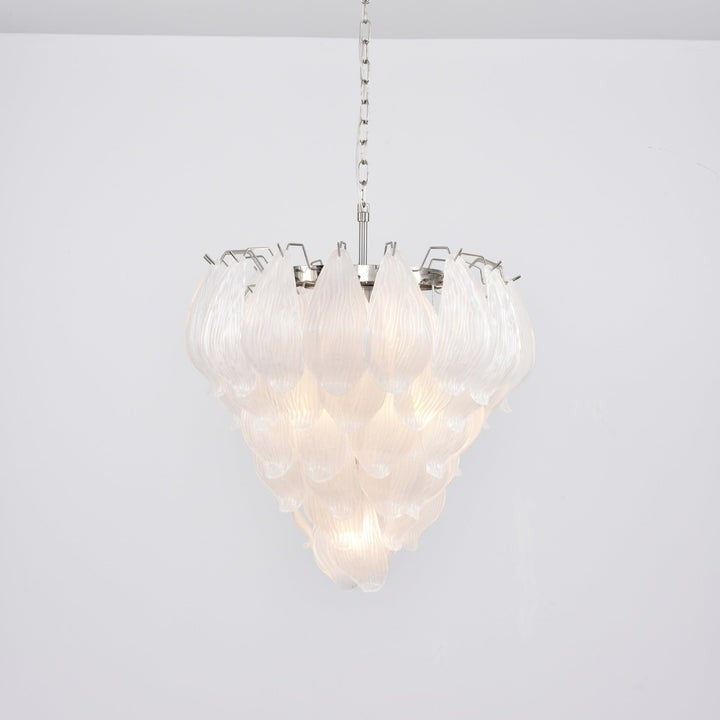 Artisanal Murano-Style Glass Petal Chandelier