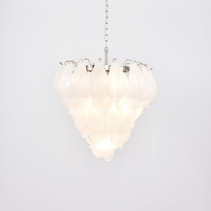 Artisanal Murano-Style Glass Petal Chandelier