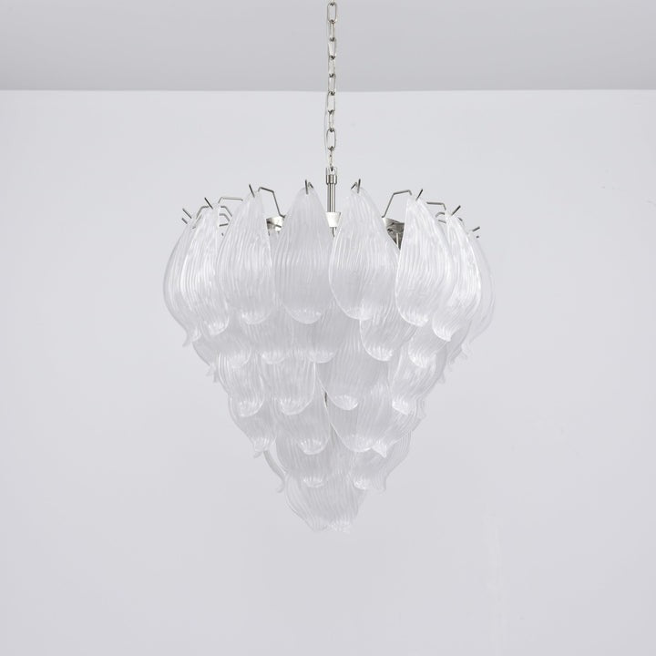 Artisanal Murano-Style Glass Petal Chandelier