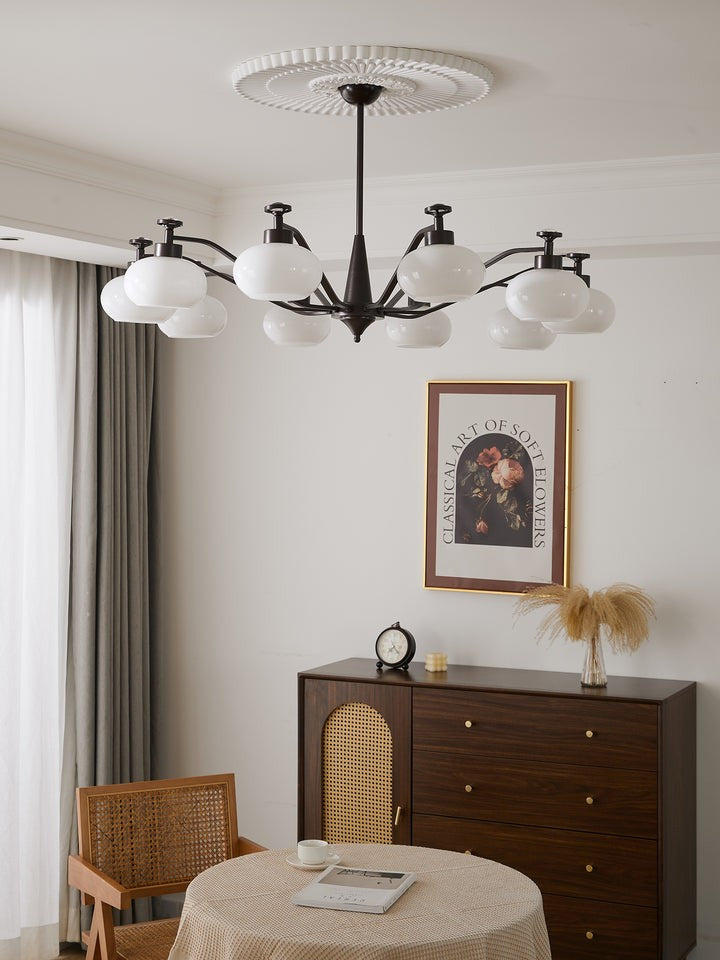 Astrid Frosted Globe Chandelier - Modern LED Ceiling Light