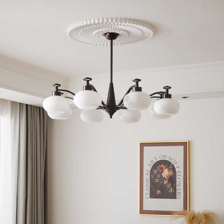 Astrid Frosted Globe Chandelier - Modern LED Ceiling Light