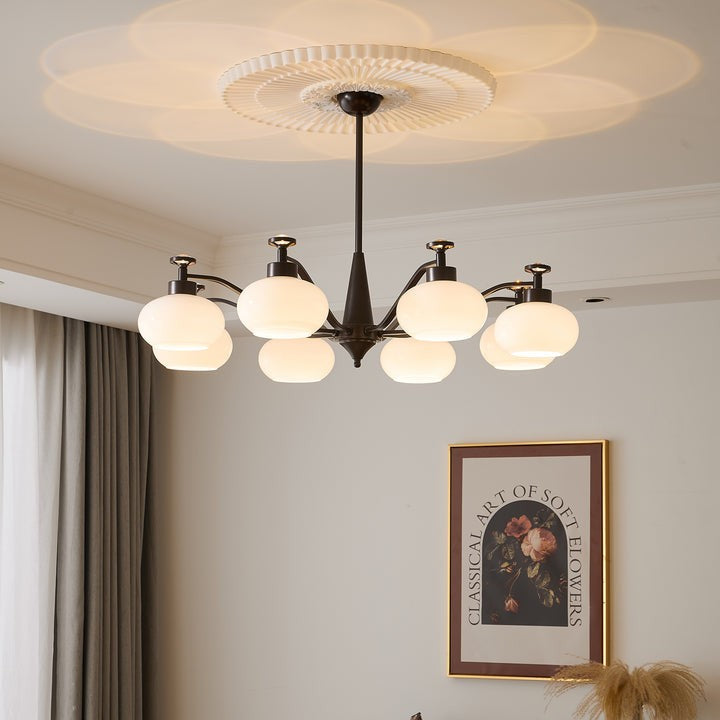Astrid Frosted Globe Chandelier - Modern LED Ceiling Light