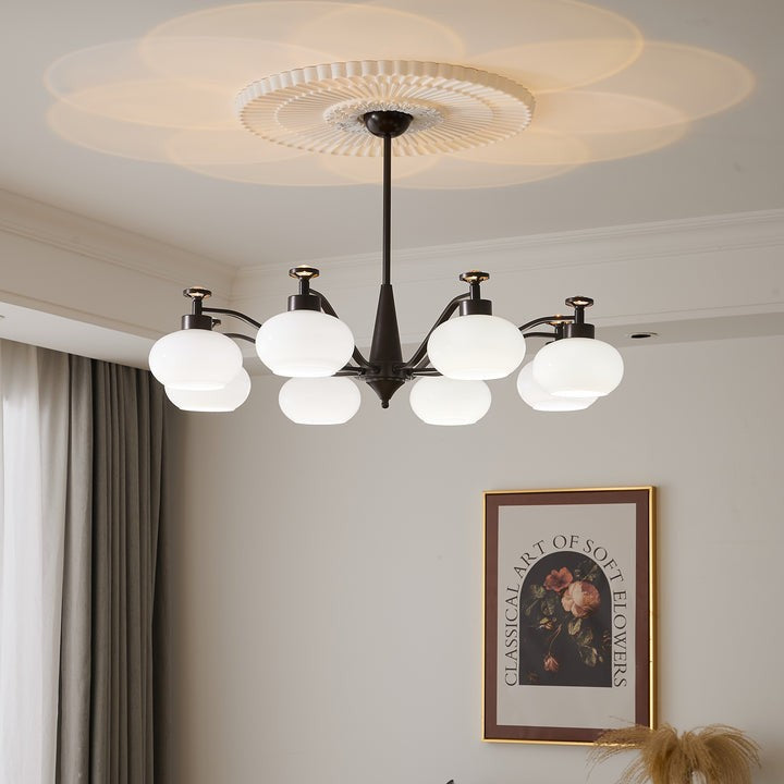 Astrid Frosted Globe Chandelier - Modern LED Ceiling Light