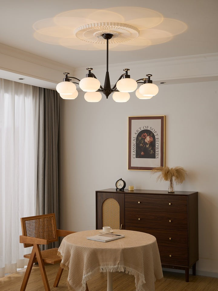 Astrid Frosted Globe Chandelier - Modern LED Ceiling Light