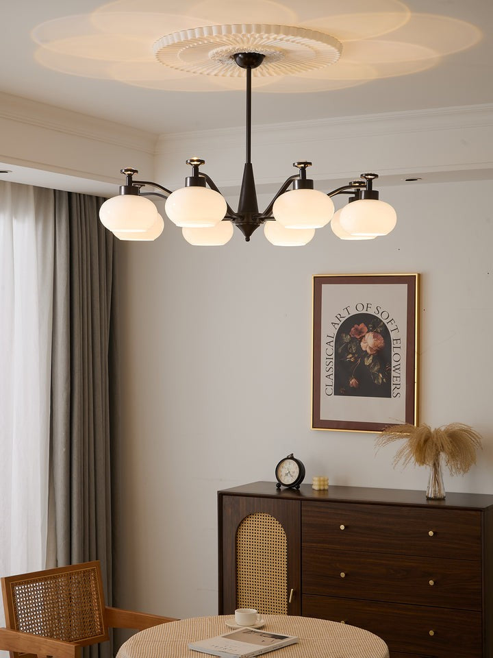 Astrid Frosted Globe Chandelier - Modern LED Ceiling Light
