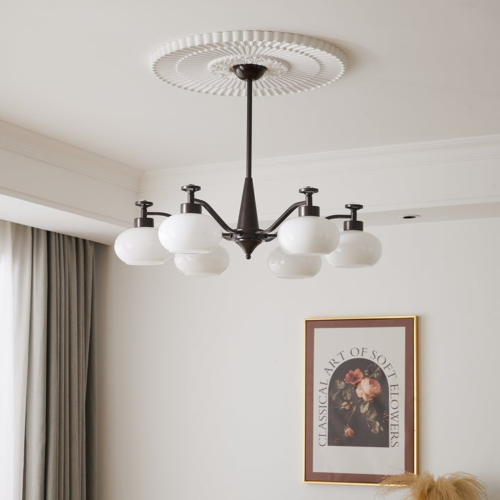 Astrid Frosted Globe Chandelier - Modern LED Ceiling Light