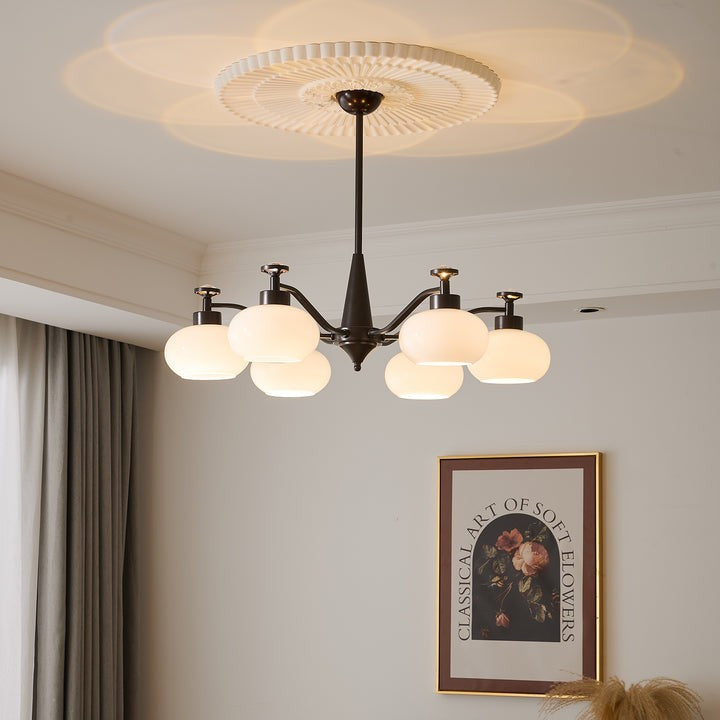 Astrid Frosted Globe Chandelier - Modern LED Ceiling Light