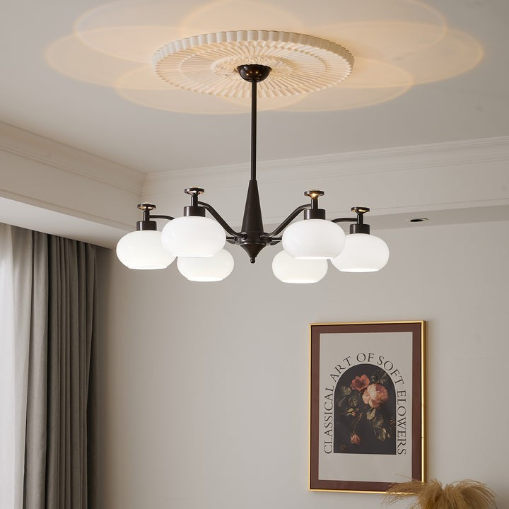 Astrid Frosted Globe Chandelier - Modern LED Ceiling Light
