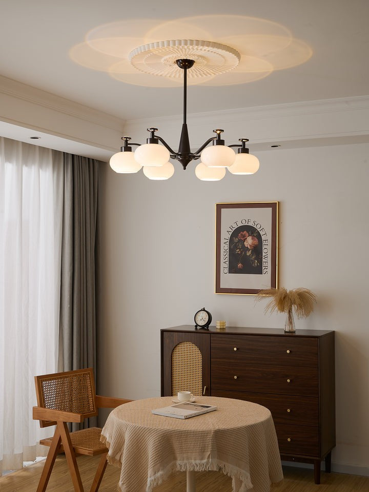 Astrid Frosted Globe Chandelier - Modern LED Ceiling Light