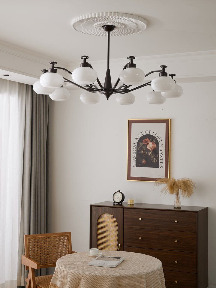 Astrid Frosted Globe Chandelier - Modern LED Ceiling Light