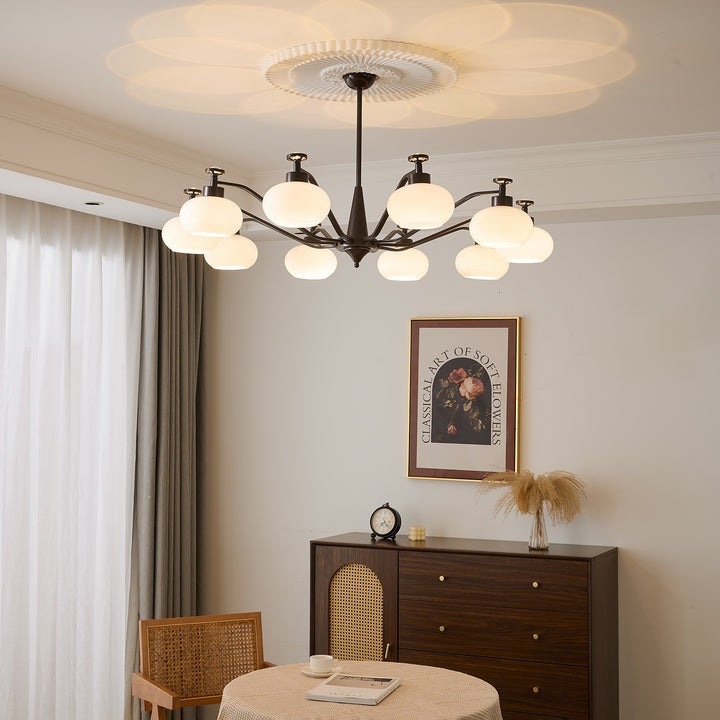 Astrid Frosted Globe Chandelier - Modern LED Ceiling Light