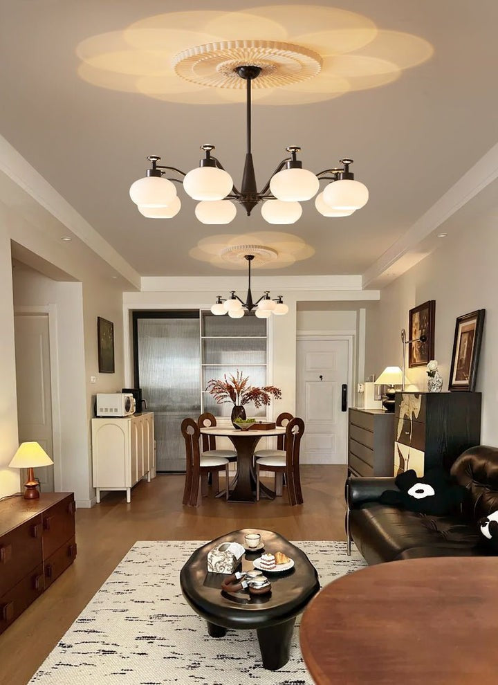 Astrid Frosted Globe Chandelier - Modern LED Ceiling Light