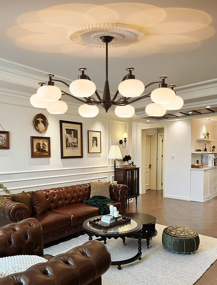Astrid Frosted Globe Chandelier - Modern LED Ceiling Light