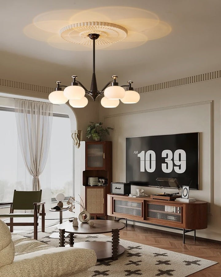 Astrid Frosted Globe Chandelier - Modern LED Ceiling Light
