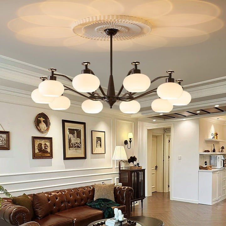 Astrid Frosted Globe Chandelier - Modern LED Ceiling Light