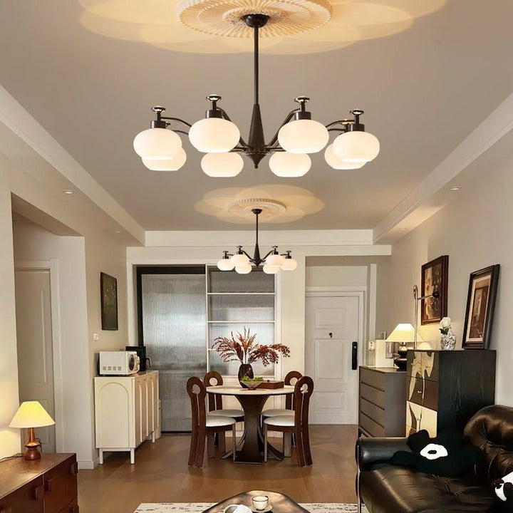 Astrid Frosted Globe Chandelier - Modern LED Ceiling Light
