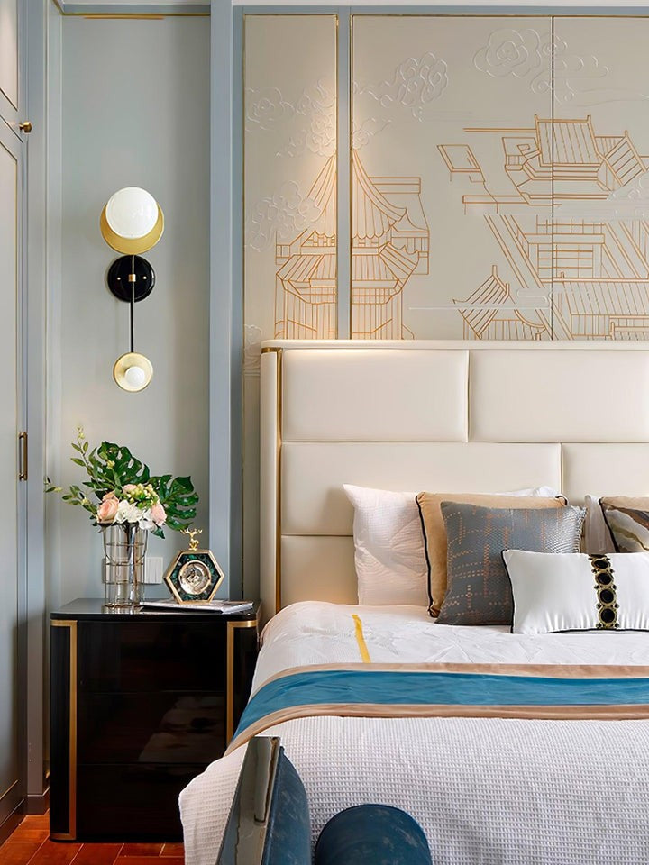 Balance Scale Wall Sconce with Marble Accents