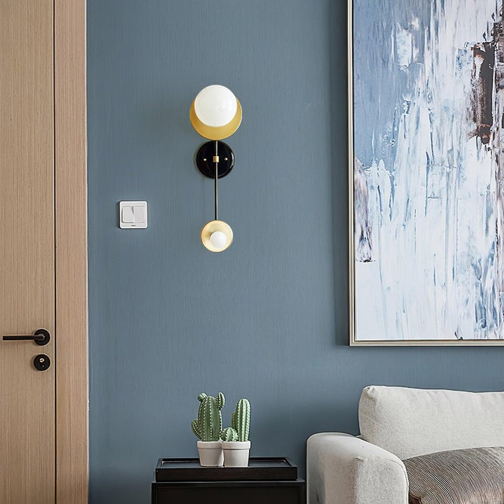 Balance Scale Wall Sconce with Marble Accents