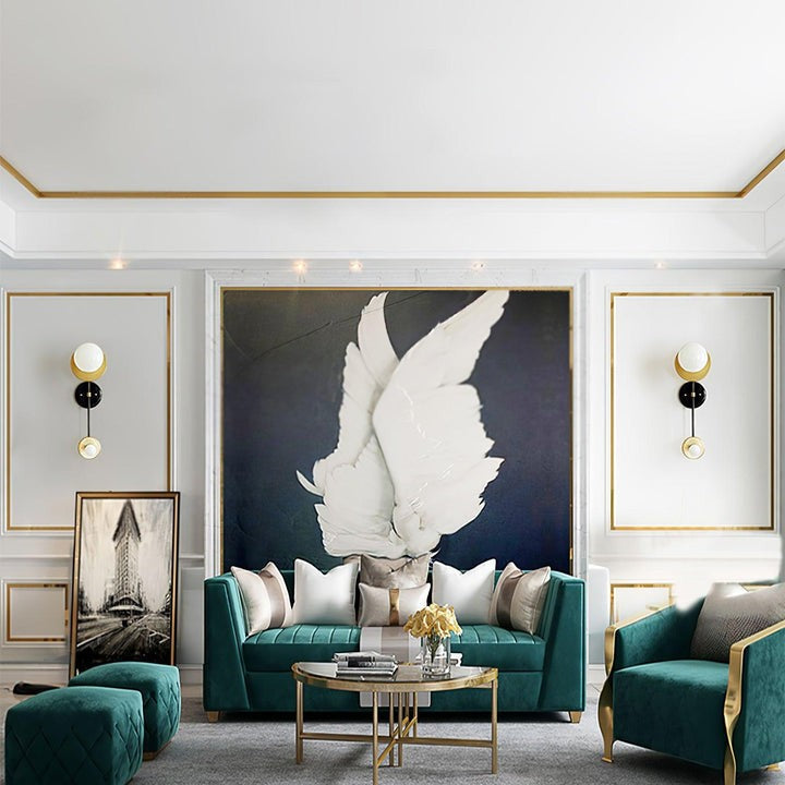 Balance Scale Wall Sconce with Marble Accents