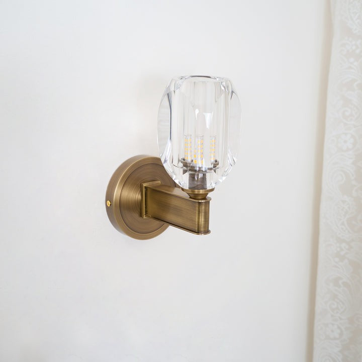 Brass & Crystal Diamond Wall Sconce