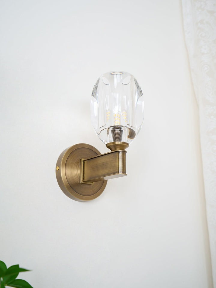 Brass & Crystal Diamond Wall Sconce