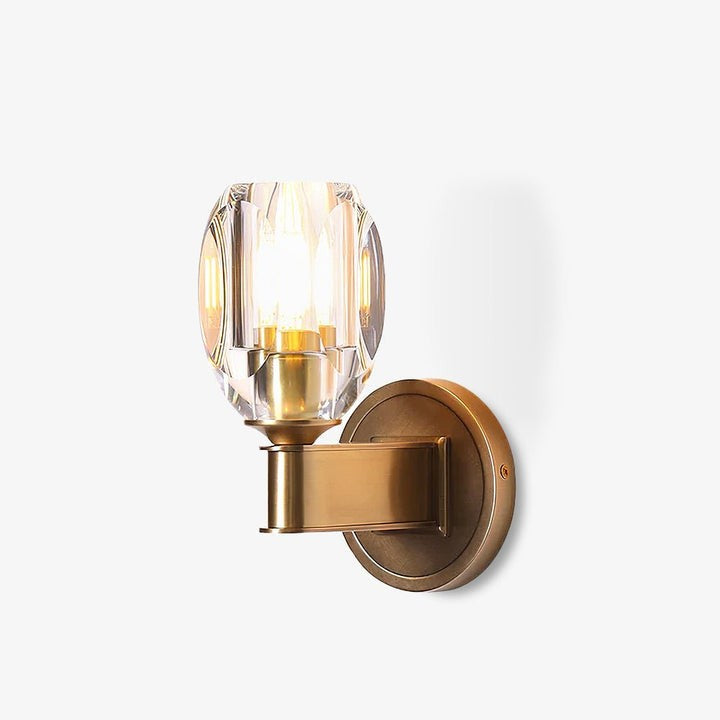 Brass & Crystal Diamond Wall Sconce